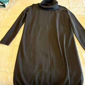 Banana Republic Black Long-Sleeve Turtleneck Dress
